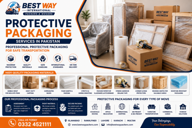 Professional Protective Packaging Services in Pakistan by Bestway International Packers and Movers