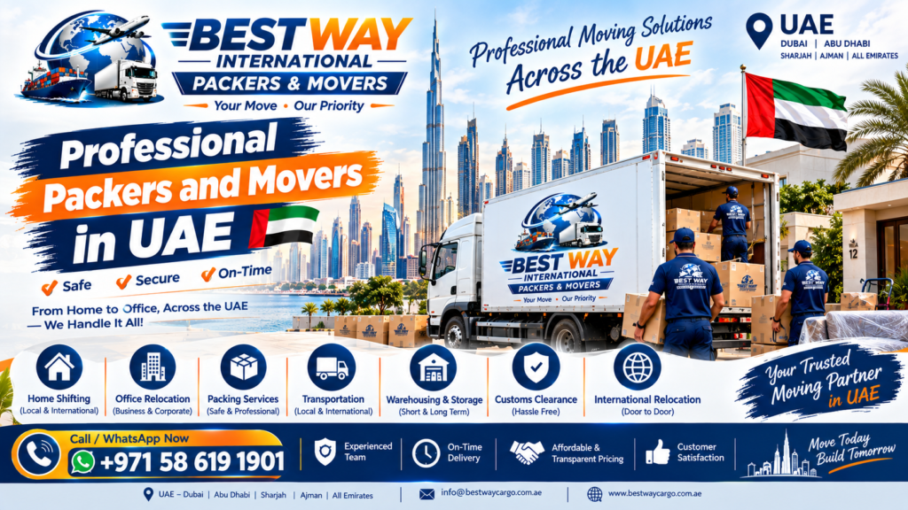 Professional Packers and Movers in UAE offering home shifting, office relocation and moving services