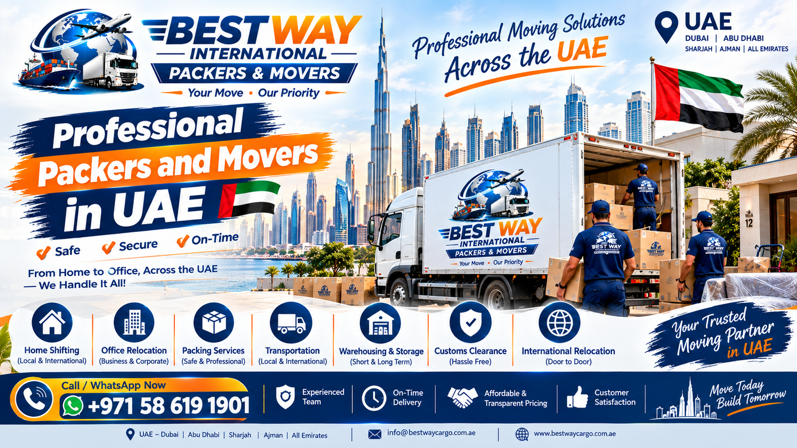 Professional Packers and Movers in UAE offering home shifting, office relocation and moving services