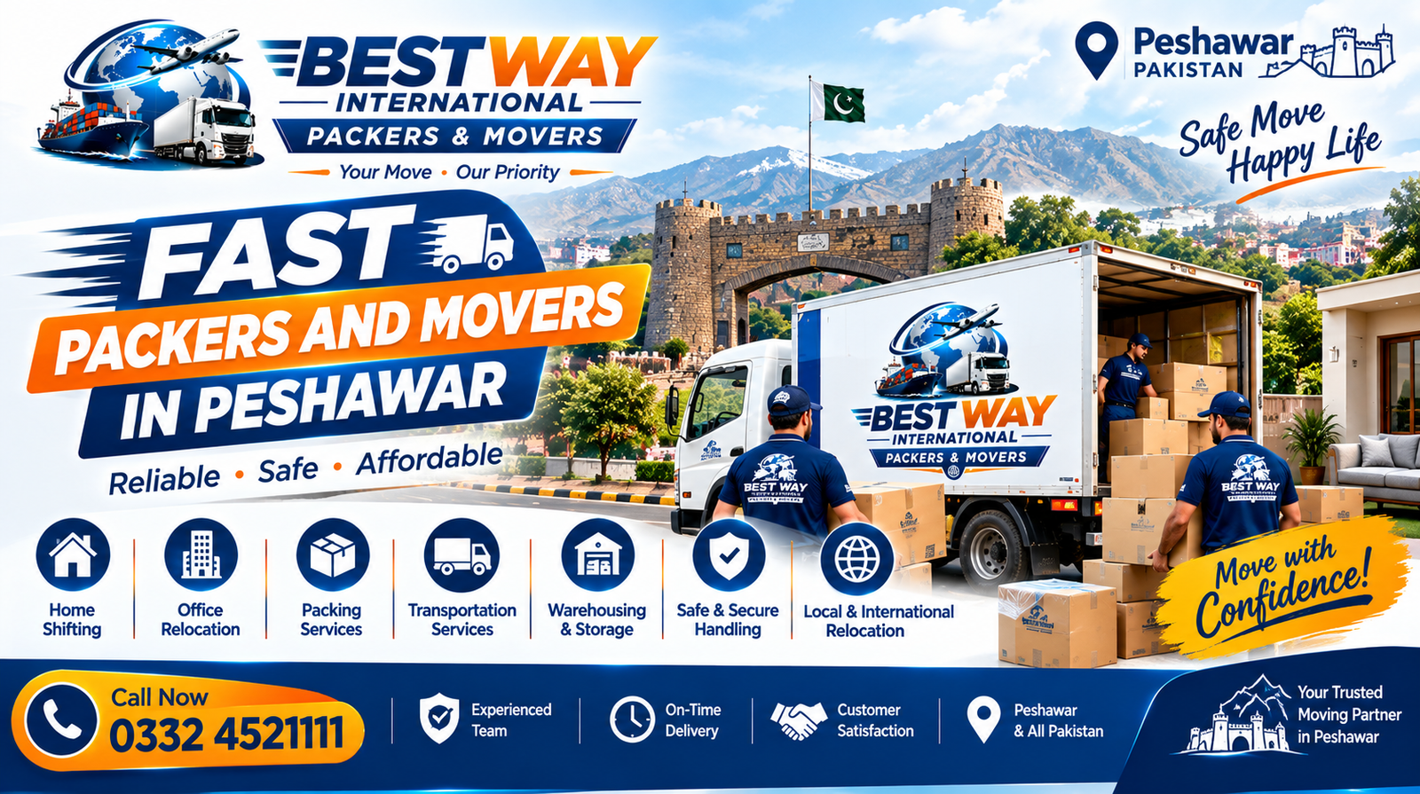 Fast Packers and Movers in Peshawar offering reliable home shifting and relocation services